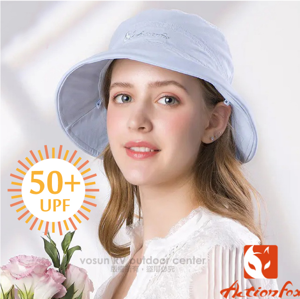 【挪威 ACTIONFOX】女新款 蝶舞_抗UV抗菌排汗透氣快乾遮陽/UPF50+.登山健行中盤帽/631-5263 藍色✿30E010